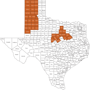 territory map of Ag Texas Farm Credit